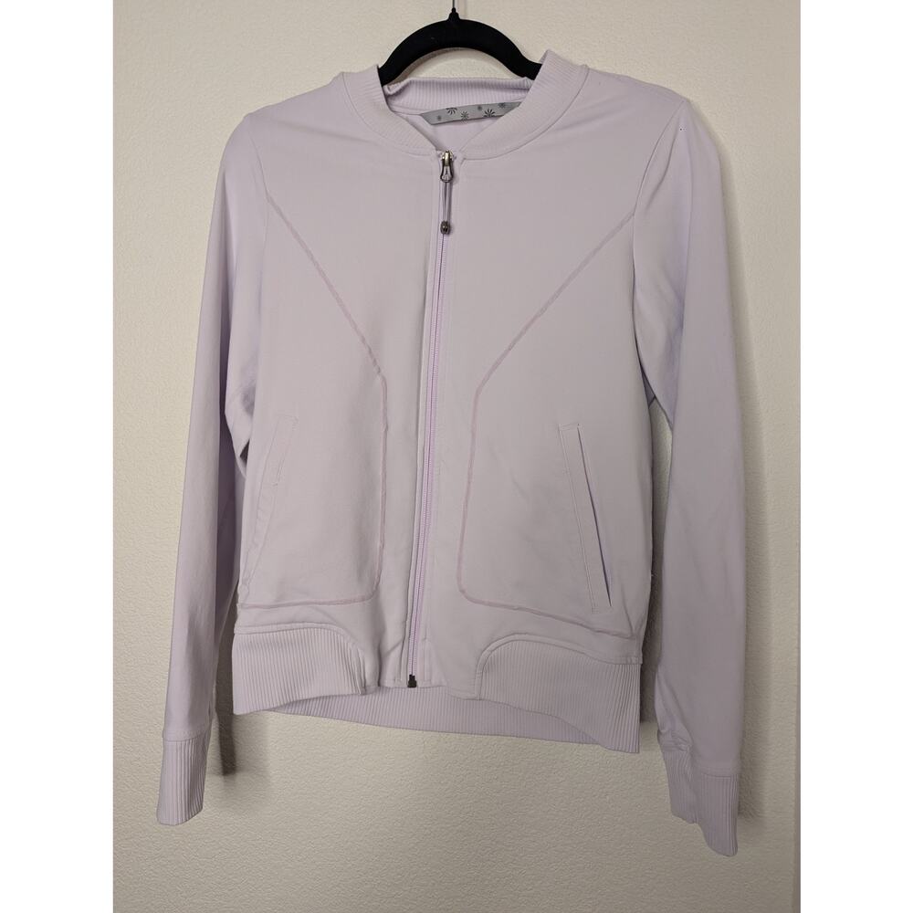 Athleta Lilac Purple Salutation Zip Jacket M Athleisure READ